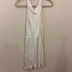 Ivory High Neck Bridal Satin Dress